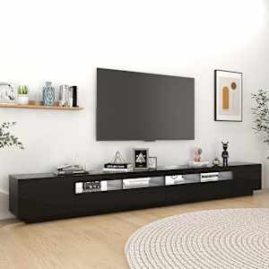 vidaXL TV spintelė su LED apšvietimu, juoda, 300x35x40cm, blizgi