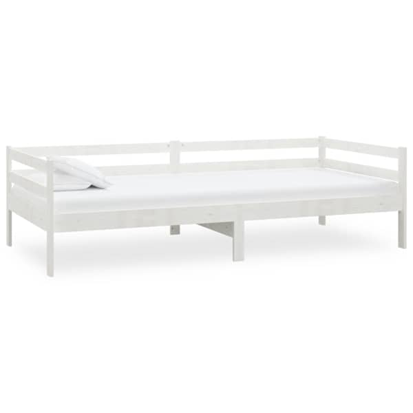 vidaXL p&auml;evavoodi raam ilma madratsita, valge, m&auml;nnipuit, 90 x 200 cm