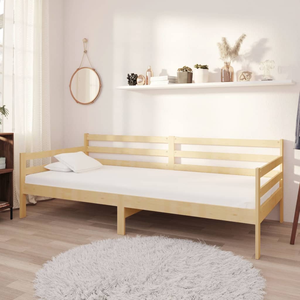 Solid Pinewood Pull-out Day Bed Wooden Sleepover Sofa Bed Multi Colours vidaXL