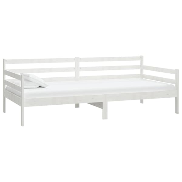 vidaXL p&auml;evavoodi raam ilma madratsita, valge, m&auml;nnipuit, 90 x 200 cm
