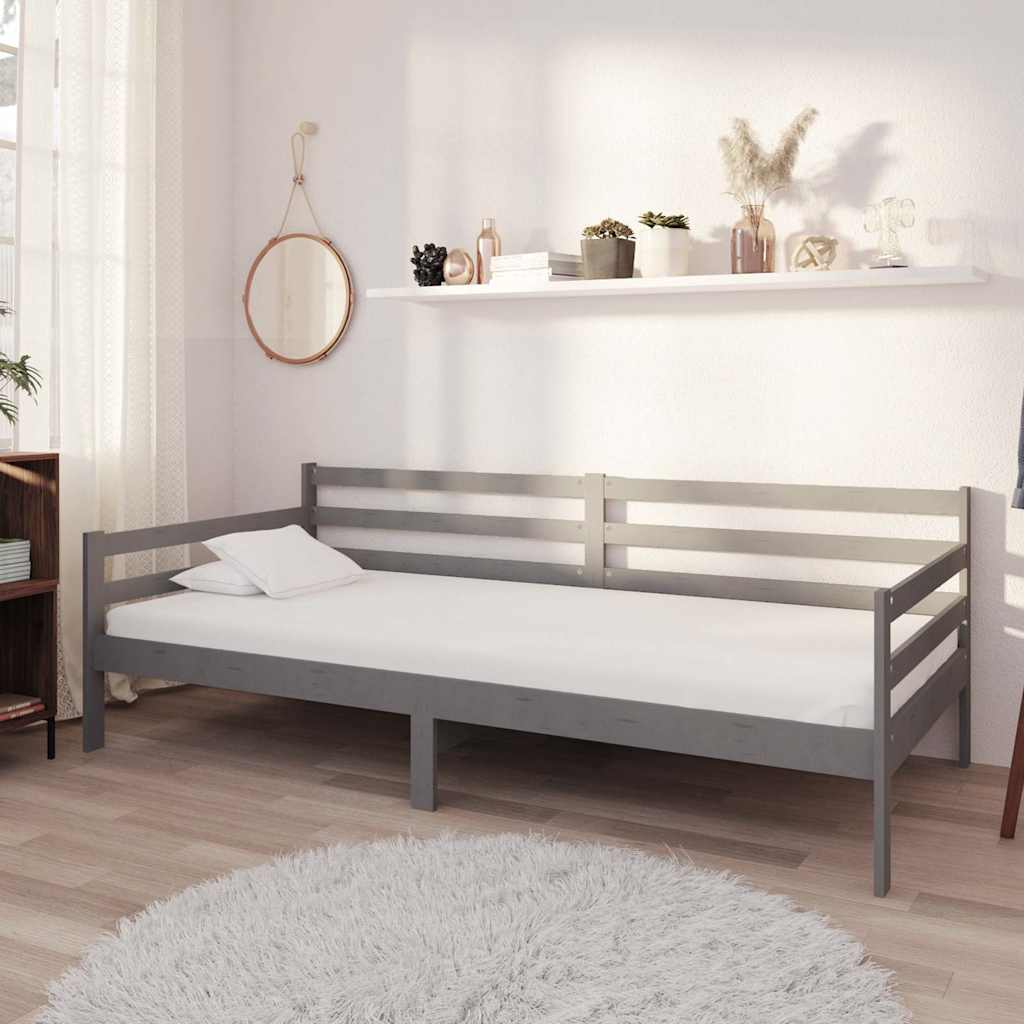 vidaXL ��ko dzienne, szare, lite drewno sosnowe, 90x200 cm