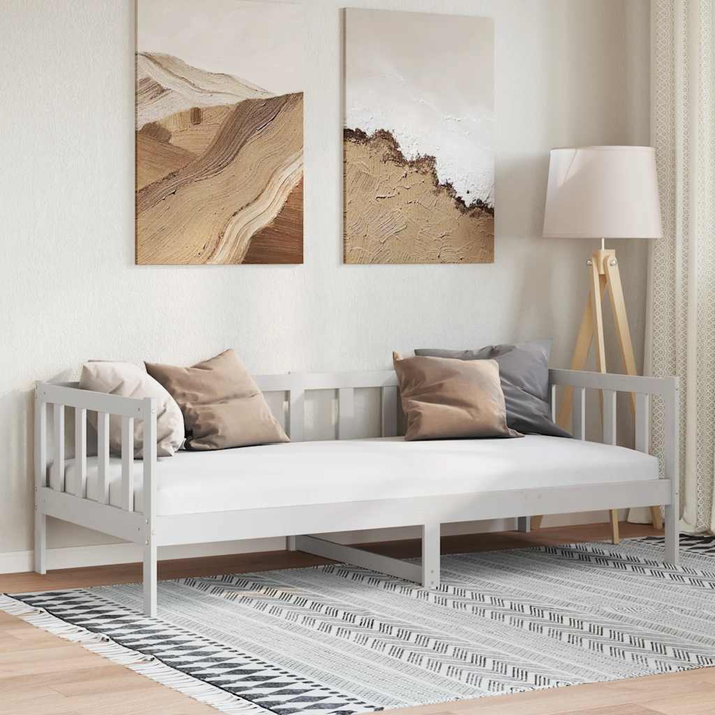Lova, baltos spalvos, 90x200cm, pušies medienos masyvas
