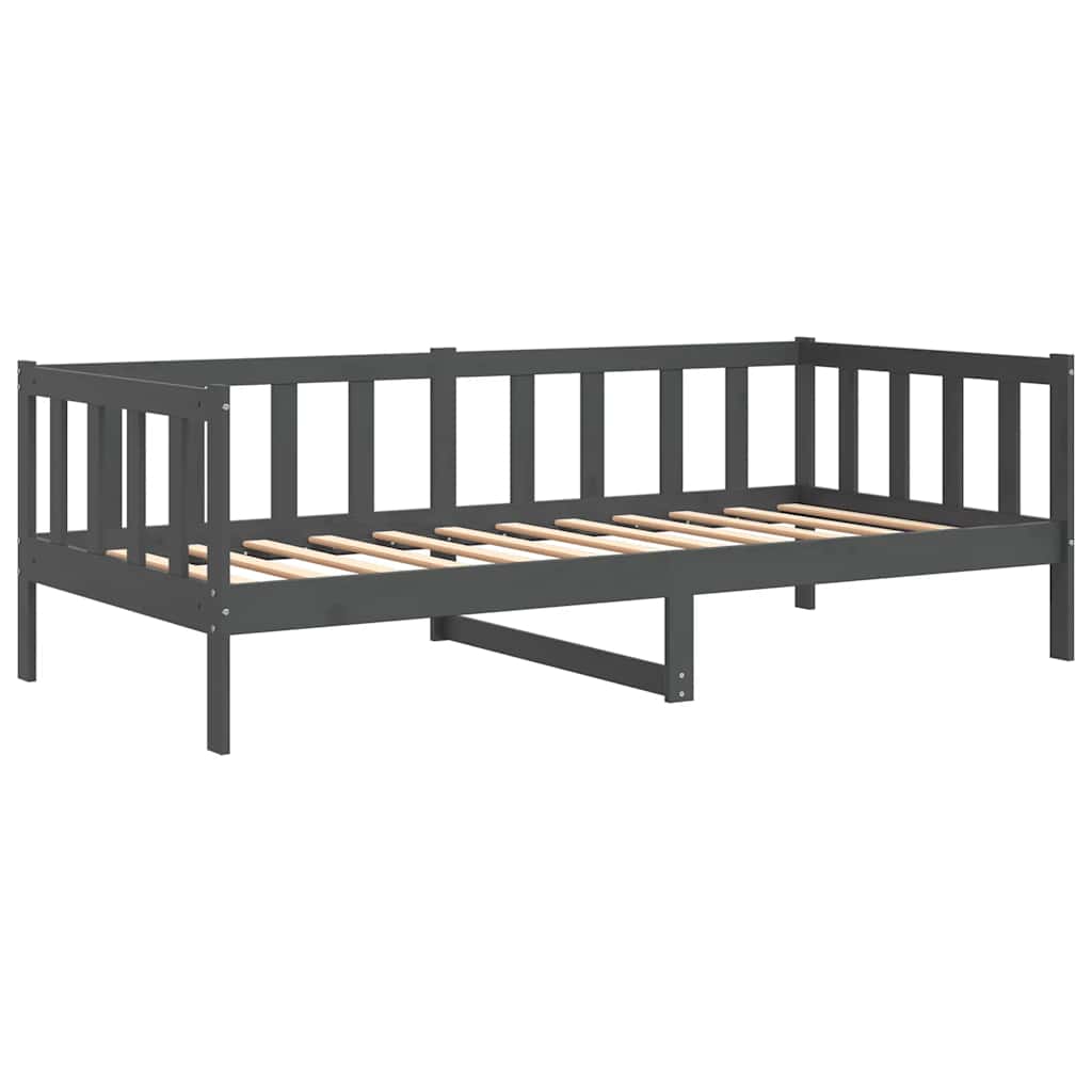 vidaXL Bedbank massief grenenhout grijs 90x200 cm afbeelding