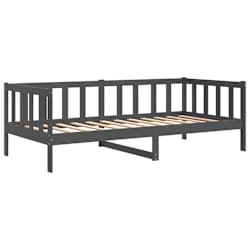 vidaXL سرير نهاري رمادي خشب صنوبر صلب 90&times;200 سم