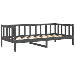 vidaXL Svefns&oacute;fi Gr&aacute;r Gegnheil Fura 90x200 cm