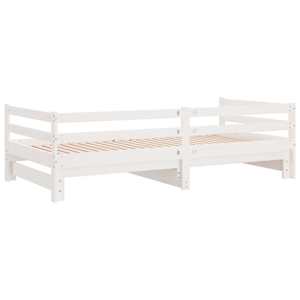 Výsuvná válenda bílá masivní borovice 2 x (90 x 200) cm - obrázek 8