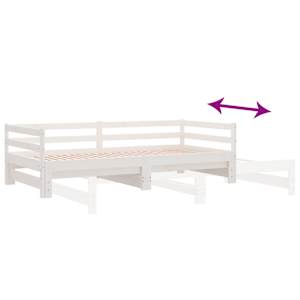 Výsuvná válenda bílá masivní borovice 2 x (90 x 200) cm - obrázek 9
