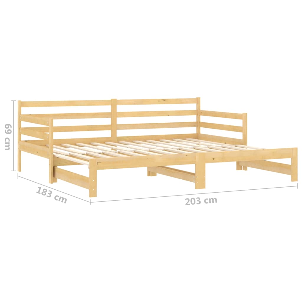 Pull-out Day Bed Solid Pinewood 2x VidaXL 20 width=274