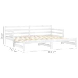 Výsuvná válenda bílá masivní borovice 2 x (90 x 200) cm - obrázek 9