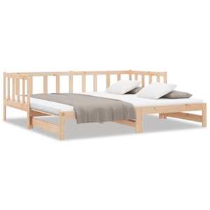 Výsuvná válenda masivní borové dřevo 2× (90 x 200 cm) - obrázek 2