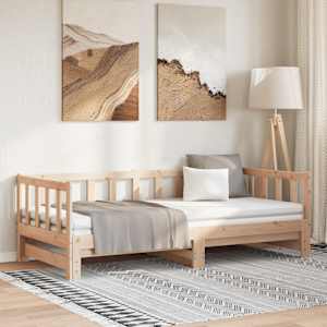 Výsuvná válenda masivní borové dřevo 2× (90 x 200 cm) - obrázek 1