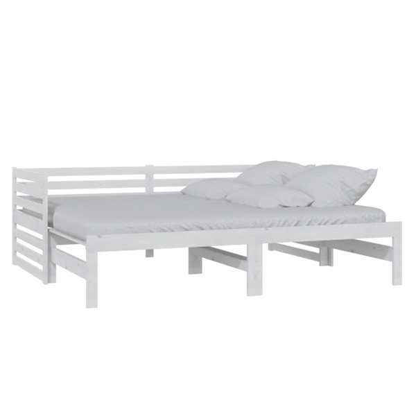 vidaXL v&auml;ljat&otilde;mmatav p&auml;evavoodi ilma madratsita, valge, 2x(90x200) cm