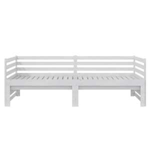 Výsuvná válenda bílá masivní borovice 2 x (90 x 200) cm - obrázek 7