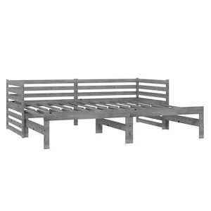 Výsuvná válenda šedá masivní borovice 2 x (90 x 200) cm - obrázek 5