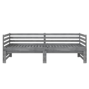 Výsuvná válenda šedá masivní borovice 2 x (90 x 200) cm - obrázek 7