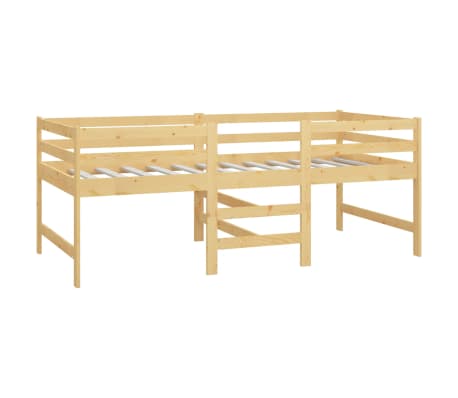 vidaXL Mid-high Bed Solid Pinewood 90x200 cm