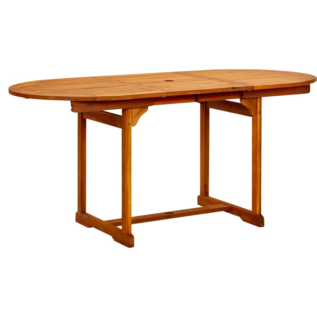 

vidaXL Tuintafel (120-170)x80x75 cm massief acaciahout
