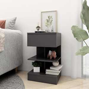 vidaXL Naktinė spintelė, pilkos spalvos, 40x35x65cm, MDP