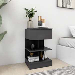 vidaXL Naktinės spintelės, 2vnt., pilkos spalvos, 40x35x65cm, MDP