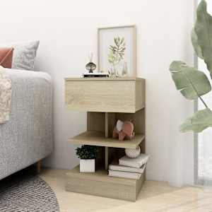 vidaXL Nattbord sonoma eik 40x35x65 cm konstruert tre
