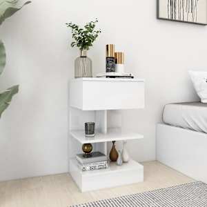 Nočne omarice 2 kosa visok sijaj bele 40x35x65 cm