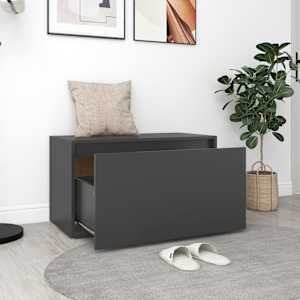 vidaXL Gangbenk 80x40x45 cm grå sponplate