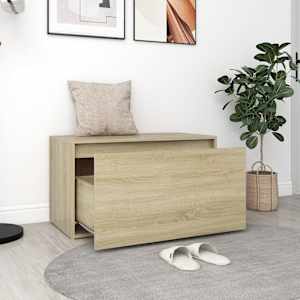Lavice do předsíně 80 x 40 x 45 cm dub sonoma kompozitní dřevo - obrázek 3