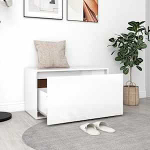 vidaXL Έπιπλο Χολ / Εισόδου Γυαλιστ. Λευκό 80x40x45εκ. από Επεξ. Ξύλο