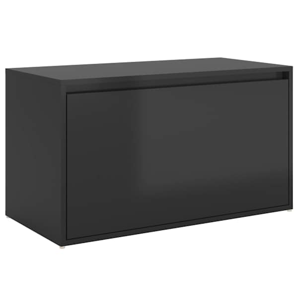 vidaXL esikupink 80 x 40 x 45 cm, k&otilde;rgl&auml;ikega must, puitlaastplaat
