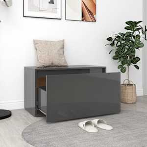 vidaXL Gangbenk 80x40x45 cm h&oslash;yglans gr&aring; sponplate