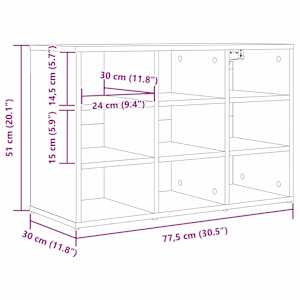 Skříň na obuv 77,5 x 30 x 51 cm Kompozitní dřevo Betonová šedá - obrázek 12