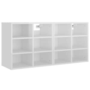 vidaXL Shoe Cabinets 2 pcs High Gloss White 52.5x30x50 cm