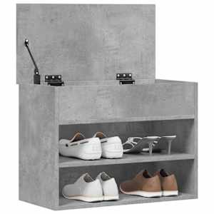 Lavice s botníkem betonově šedá 60x30x45 cm kompozitní dřevo - obrázek 4