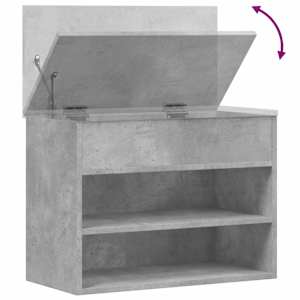 Lavice s botníkem betonově šedá 60x30x45 cm kompozitní dřevo - obrázek 8