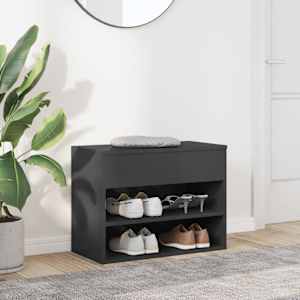 vidaXL Batų suoliukas, pilkos spalvos, 60x30x45cm, MDP, blizgus