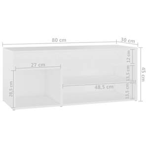 Lavice s botníkem bílá 80 x 30 x 45 cm kompozitní dřevo - obrázek 8