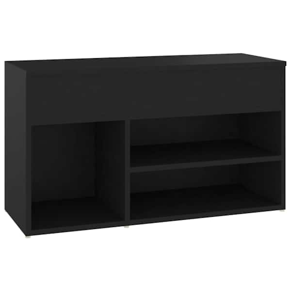 vidaXL jalatsipink, must, 80 x 30 x 45 cm, tehispuit