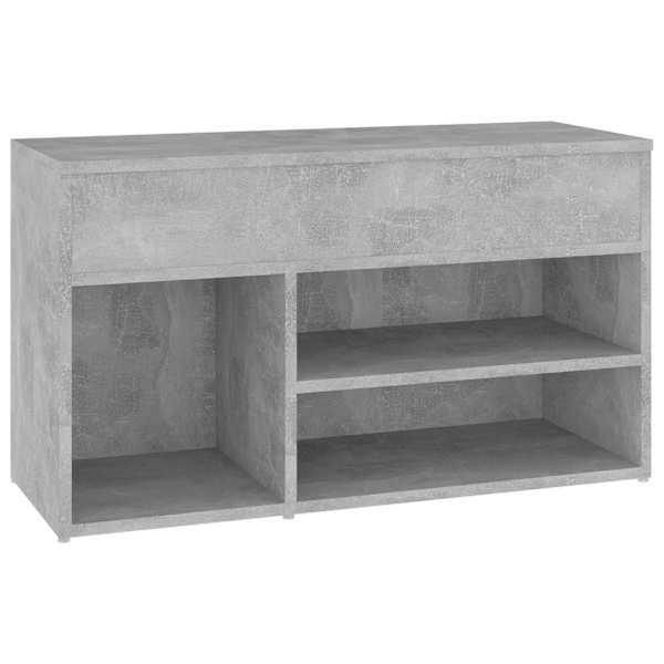 vidaXL jalatsipink, betoonhall, 80 x 30 x 45 cm, tehispuit