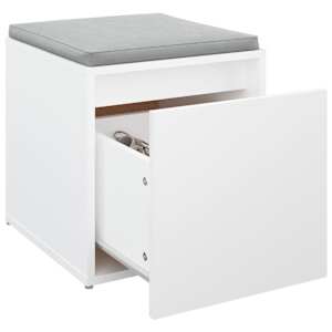 Úložný box se zásuvkou bílý 40,5 x 40 x 40 cm kompozitní dřevo - obrázek 5