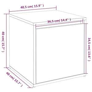 Úložný box se zásuvkou černý 40,5 x 40 x 40 cm kompozitní dřevo - obrázek 10