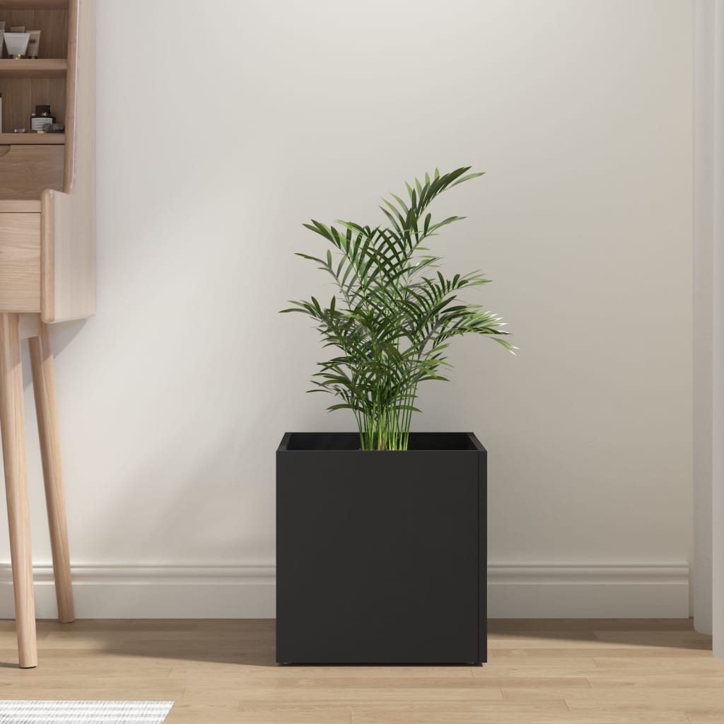 vidaXL Plantenbak 40x40x40 cm bewerkt hout zwart afbeelding