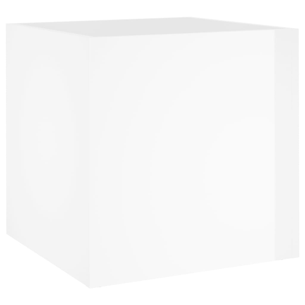 vidaXL Truhlík bílý s vysokým leskem 40 x 40 x 40 cm kompozitní dřevo