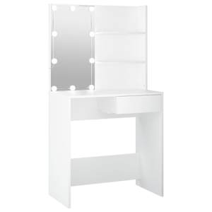 vidaXL tualettlaud LEDiga, valge, 74,5 x 40 x 141 cm