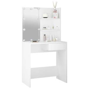 Toaletní stolek s LED bílý 74,5 x 40 x 141 cm - obrázek 3