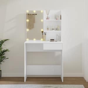 Toaletní stolek s LED bílý 74,5 x 40 x 141 cm - obrázek 4