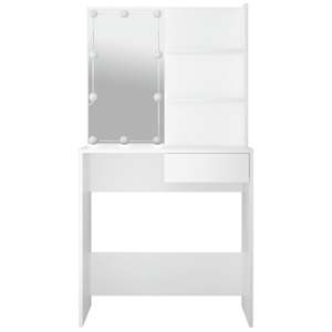Toaletní stolek s LED bílý 74,5 x 40 x 141 cm - obrázek 8