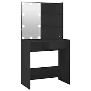 Toaletní stolek s LED černý 74,5 x 40 x 141 cm - obrázek 2