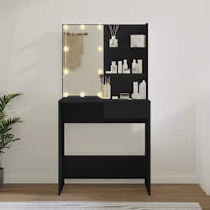 Toaletní stolek s LED černý 74,5 x 40 x 141 cm - obrázek 3