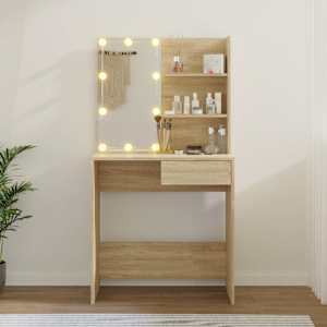 Toaletní stolek s LED dub sonoma 74,5x40x141 cm kompozit - obrázek 4