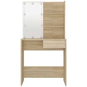 Toaletní stolek s LED dub sonoma 74,5x40x141 cm kompozit - obrázek 8